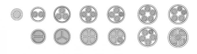 Θωρακισμένο $cu πυρήνων καλωδίου τροφοδοσίας 0.6/1kV 2 χαμηλής τάσης/XLPE/STA/IEC 0 PVC