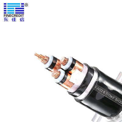 YJV22 YJLV22 YJV23 8.7 / 15kv Power Cable , 3 Core Fireproof Electrical Wire